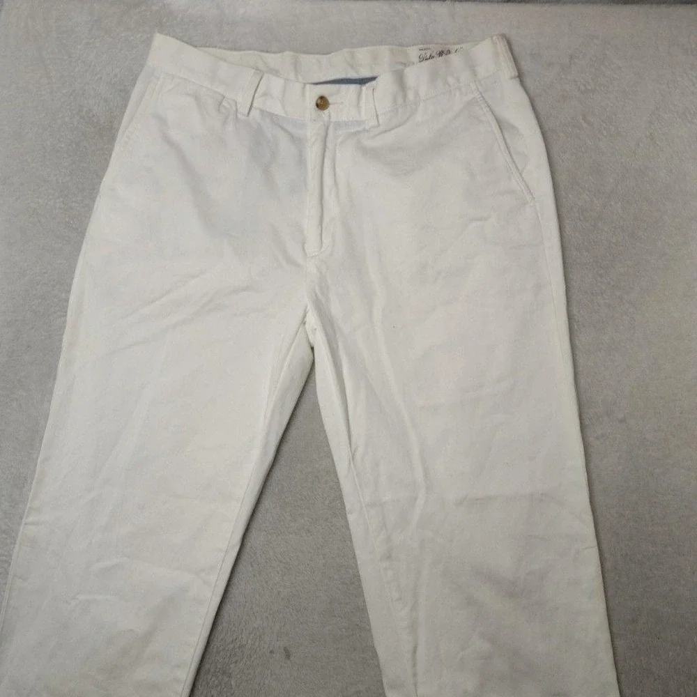 Polo Ralph Lauren Pants Mens 34x34 White Chino Classic Fit Stretch Pockets READ